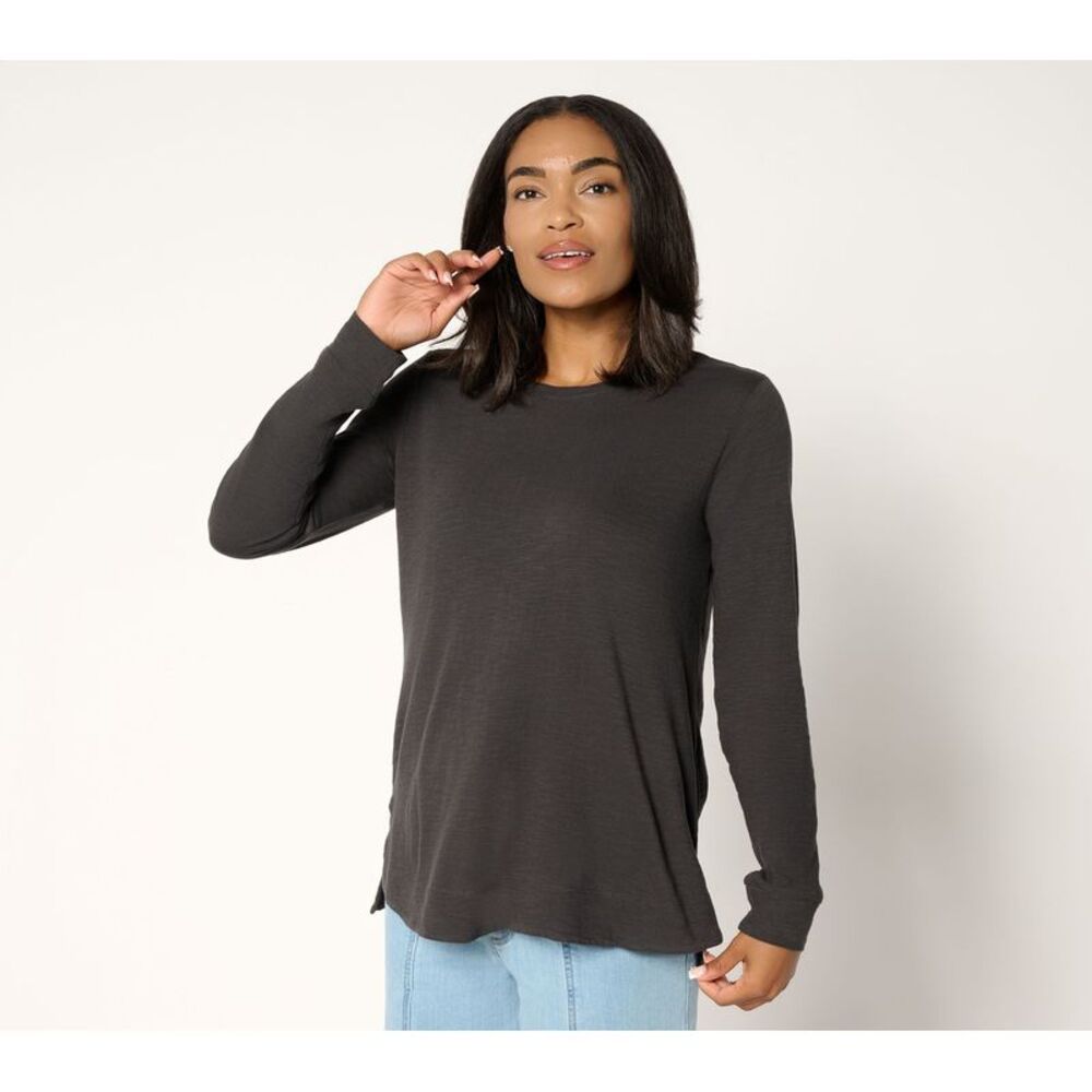 Liberare Women's Top Sz M 100% Cotton Long Sleeve Mint Glass A698981
